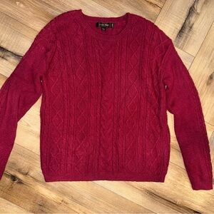 Women’s Maroon Cable Knit Sweater